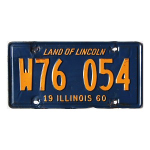 1960 Illinois Trailer License Plate #W76054