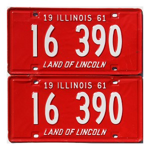 1961 Illinois License Plates Pair #16390