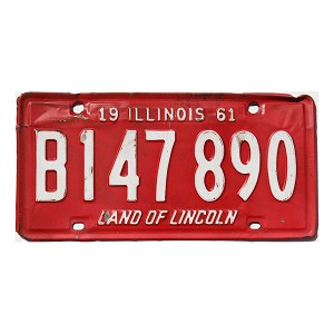 1961 Illinois Truck License Plate #B147890
