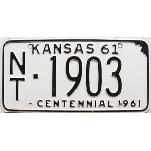 1961 Kansas License Plate #1903