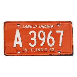 1962 Illinois Truck License Plate #A3967