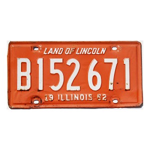 1962 Illinois Truck License Plate #B152671