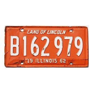 1962 Illinois Truck License Plate #B162979