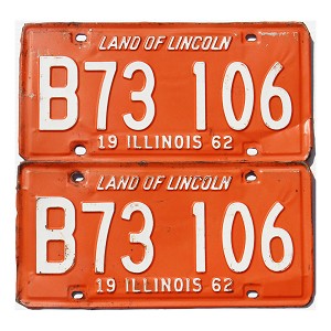 1962 Illinois Truck License Plates Pair #B73106