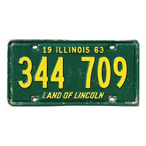 1963 Illinois License Plate #344709