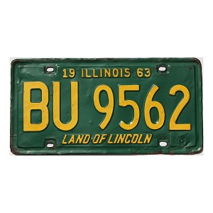 1963 Illinois License Plate #BU9562