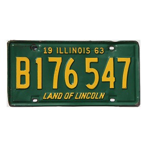 1963 Illinois Truck License Plate #B176547