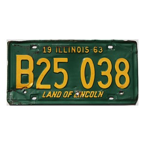 1963 Illinois Truck License Plate #B25038