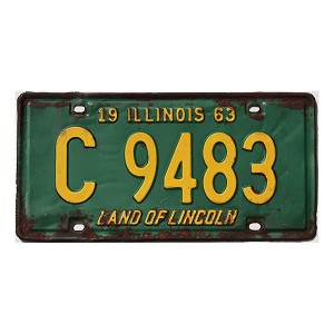 1963 Illinois Truck License Plate #C9483