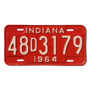 1964 Indiana License Plate #48D3179