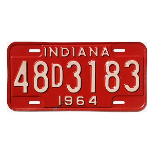 1964 Indiana License Plate #48D3183