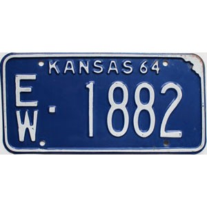 1964 Kansas License Plate #1882