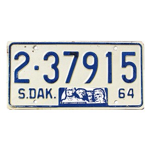 1964 South Dakota License Plate #37915