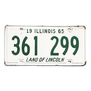 1965 Illinois License Plate #361299