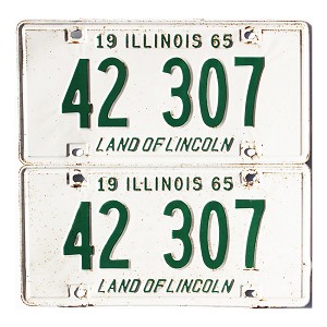 1965 Illinois License Plates Pair #42307