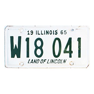 1965 Illinois Trailer License Plate #W18041