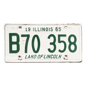 1965 Illinois Truck License Plate #B70358