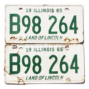 1965 Illinois Truck License Plates Pair #B98264