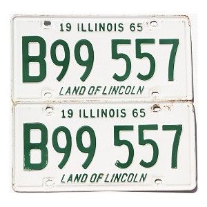 1965 Illinois Truck License Plates Pair #B99557