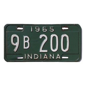 1965 Indiana License Plate #9B200