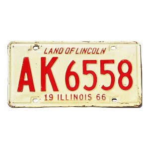 1966 Illinois License Plate #AK6558