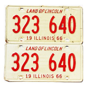 1966 Illinois License Plates Pair #323640