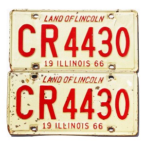 1966 Illinois License Plates Pair #CR4430