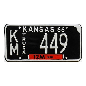 1966 Kansas Farm Truck License Plate #449
