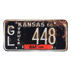 1966 Kansas Truck License Plate #GL448