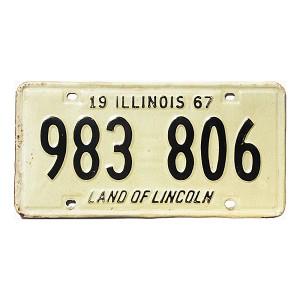 1967 Illinois License Plate #983806
