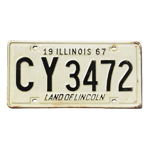 1967 Illinois License Plate #CY3472