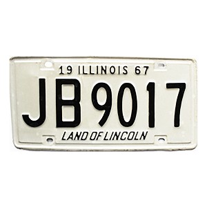 1967 Illinois License Plate #JB9017