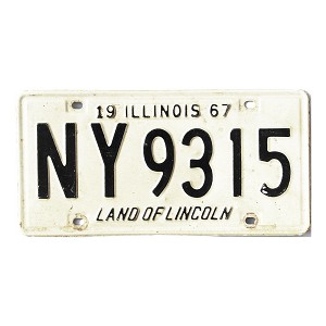1967 Illinois License Plate #NY9315