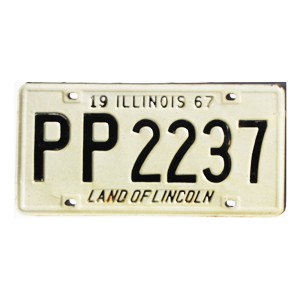 1967 Illinois License Plate #JG7595