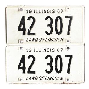 1967 Illinois License Plates Pair #42307