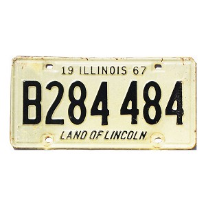 1967 Illinois Truck License Plate #B284484
