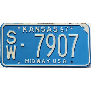 1967 Kansas License Plate #7907