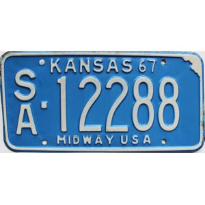1967 Kansas License Plate #12288