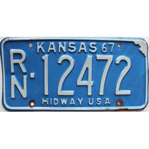 1967 Kansas License Plate #12472