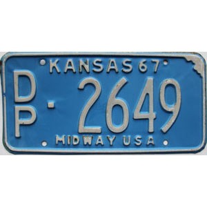 1967 Kansas License Plate #2649