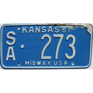 1967 Kansas License Plate #273