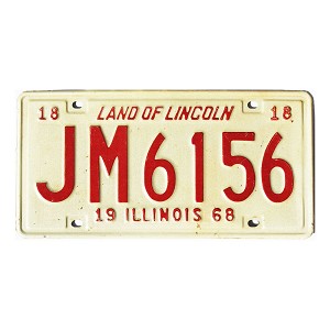 1968 Illinois License Plate #JM6156