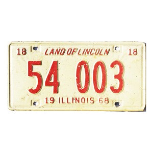 1968 Illinois License Plate #54003