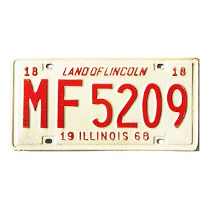 1968 Illinois License Plate #MF5209