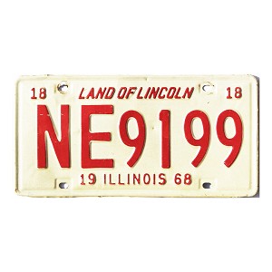 1968 Illinois License Plate #NE9199