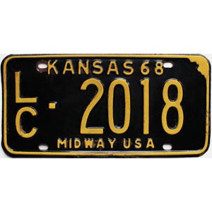 1968 Kansas License Plate #2018