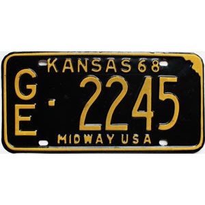 1968 Kansas License Plate #2245