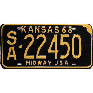 1968 Kansas License Plate #22450