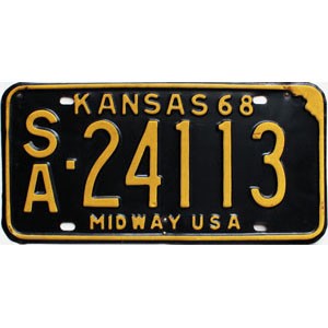 1968 Kansas License Plate #24113