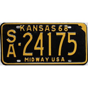 1968 Kansas License Plate #24175